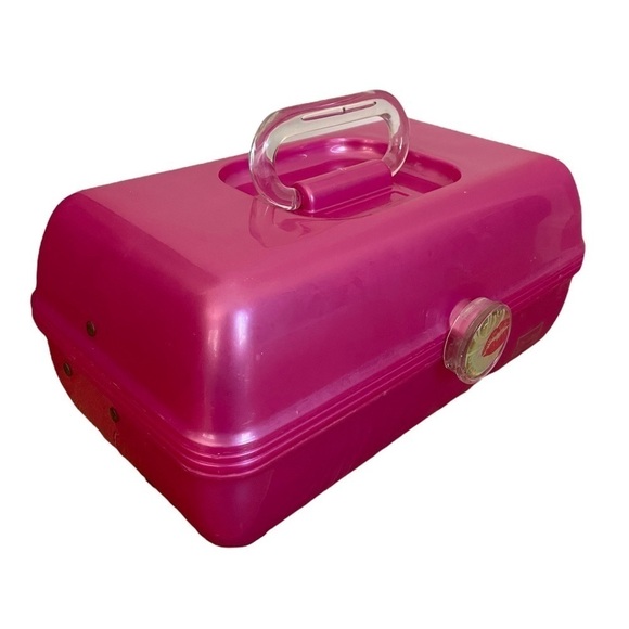 Y2K 90s Caboodles Pink Makeup Pageant Travel Storage Box Case Super Clean - Picture 2 of 9